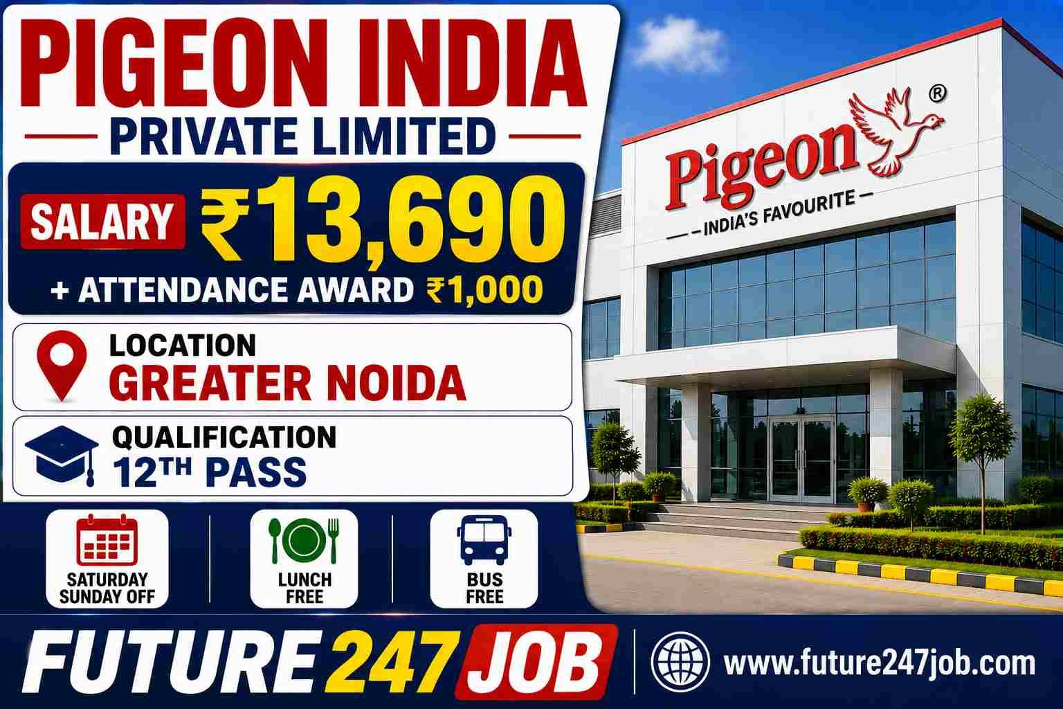 PIGEON INDIA Company Job Vacancy 2026 | Greater Noida Production Recruitment