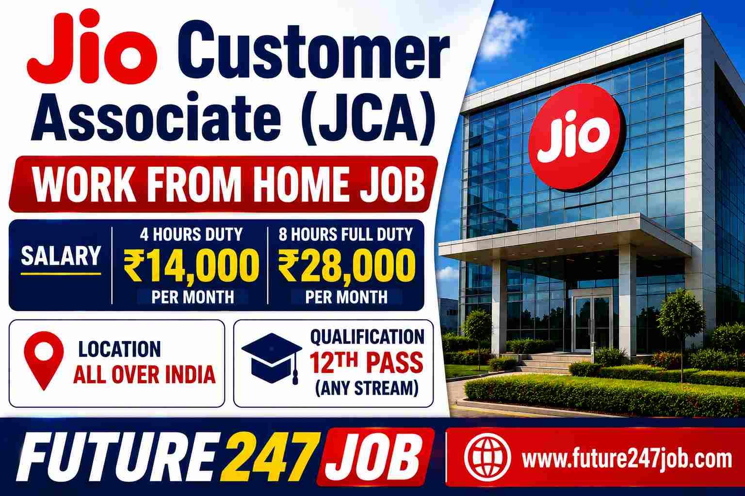 Jio Customer Associate Work From Home Job 2026 | Jio JCA Program Recruitment
