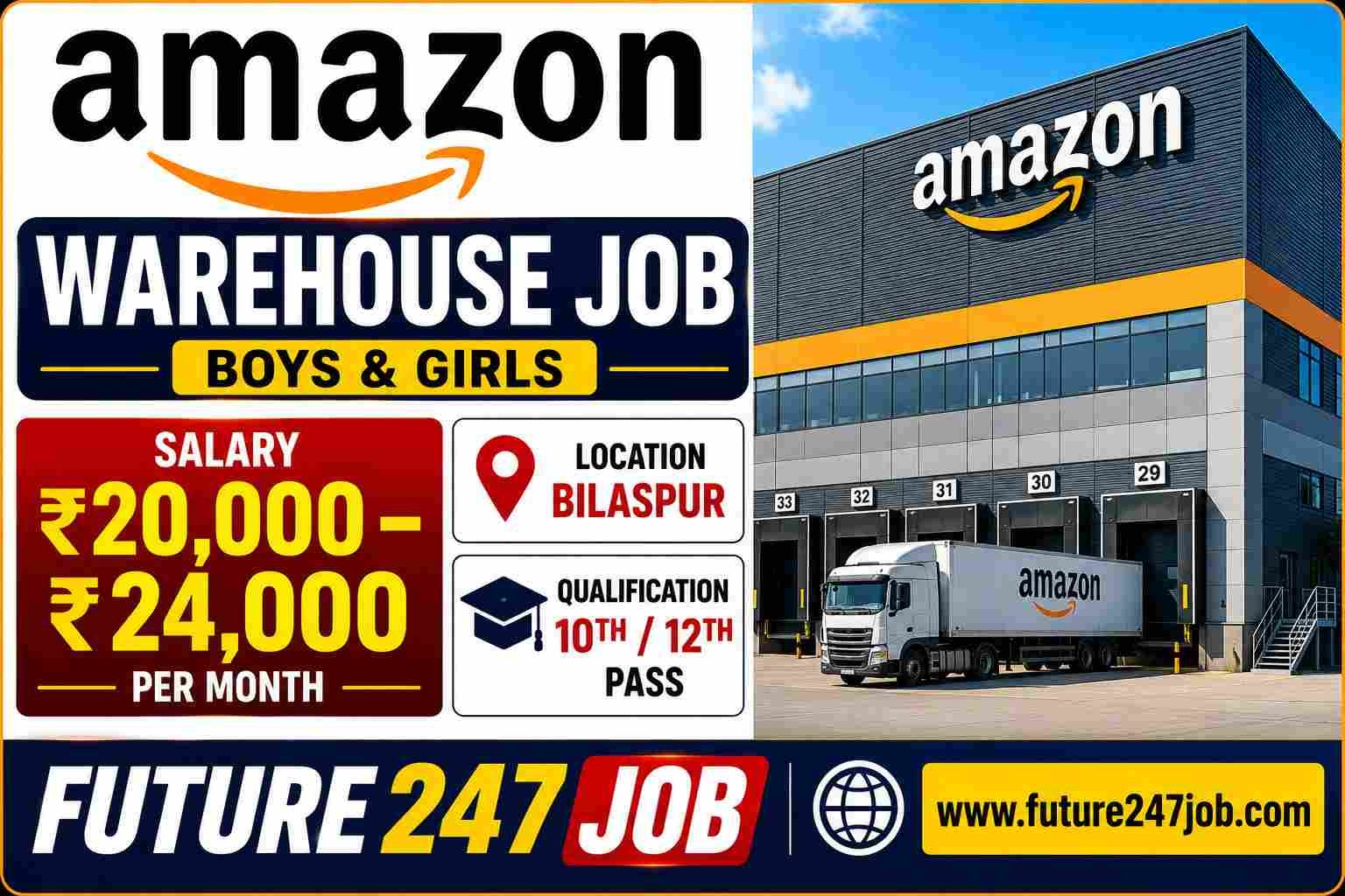 Amazon Warehouse Job Vacancy 2026 | Bilaspur Haryana Recruitment (Boys & Girls)