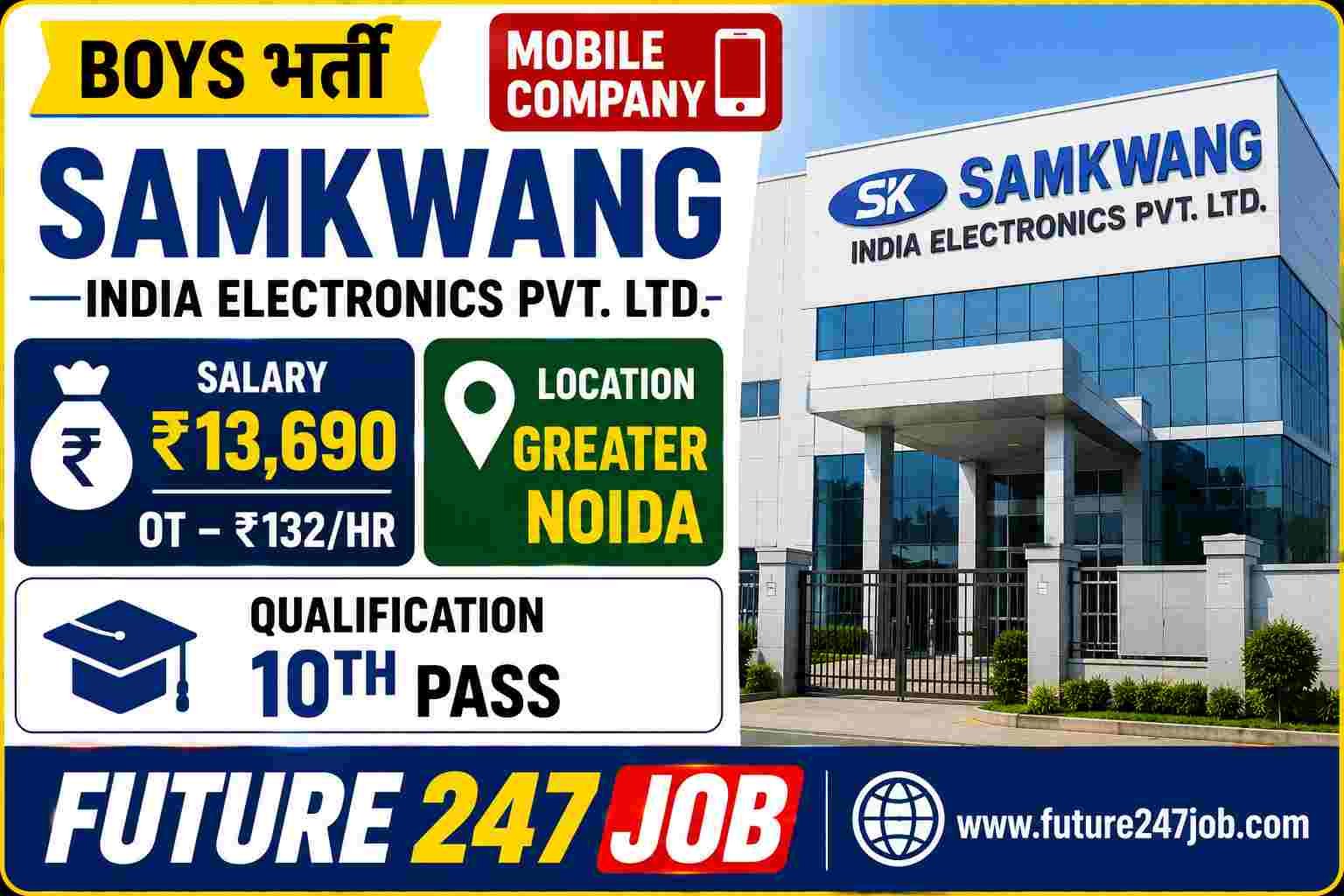 Samkwang India Electronics Company Job Vacancy 2026 | Greater Noida Recruitment